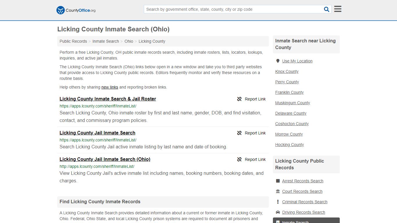 Inmate Search - Licking County, OH (Inmate Rosters & Locators)