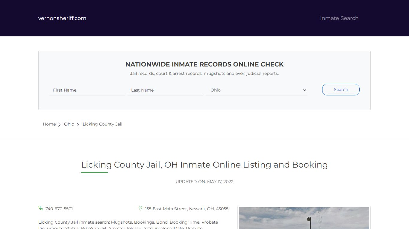 Licking County Jail, OH Inmate Online Listing and Booking